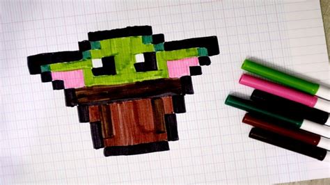 Baby Yoda En Pixel Art Youtube