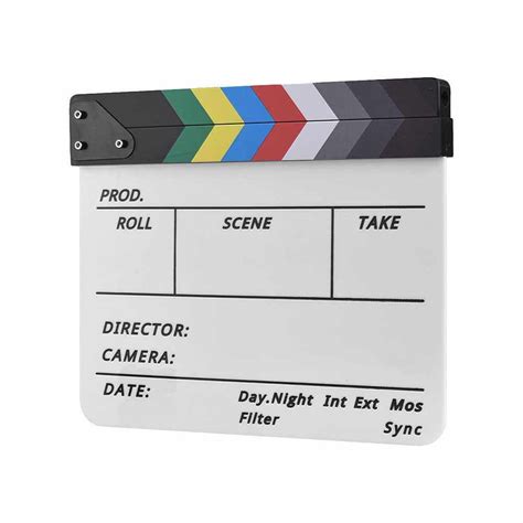 Dry Erase Acrylic Director Film Clapboard Movie Tv Cut Action Scene