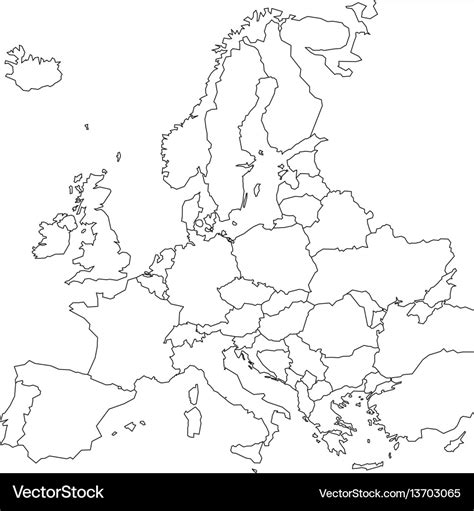 Europe Map Blank White Freddi Bernardina