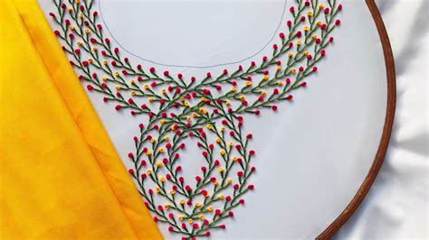 Hand Embroidery Beautiful And Easy Neckline Embroidery Kurti