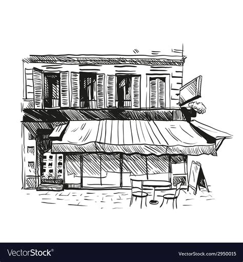 Cafe Drawing Royalty Free Vector Image Vectorstock