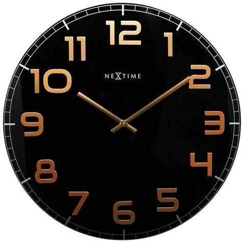 Nextime Classy Black And Copper Wall Clock 30cm 65 Liked On Polyvore