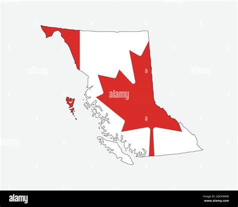 British Columbia Map On Canadian Flag Bc Ca Province Map On Canada
