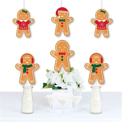 Gingerbread Christmas Decorations Diy Gingerbread Man Holiday Party Essentials Set Of 20 By