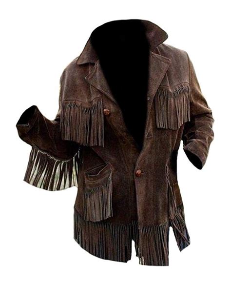 Classyak Mens Western Cowboy Fringed Coat Suede High Quality Jacket