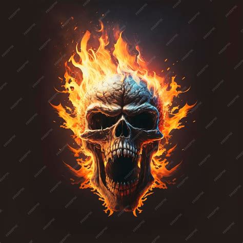 Premium Ai Image The Flaming Skull Screams Epic