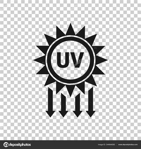 Uv Radiation Icon In Flat Style Ultraviolet Vector Illustration Stock