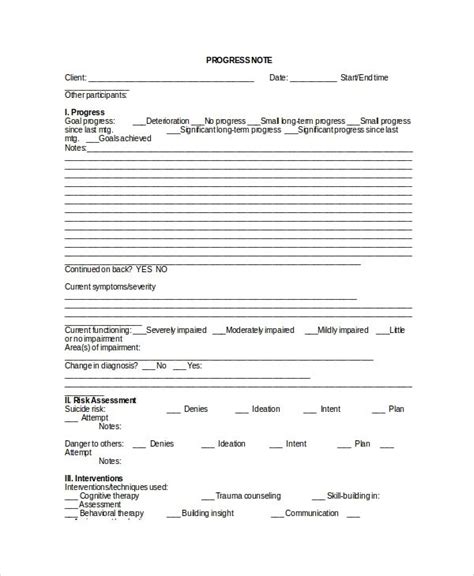 Sample Therapy Note Template 5 Free Documents Download In Pdf Word