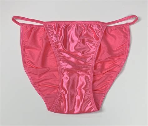 Satin String Bikini Panty Second Skin Hot Pink M Gem