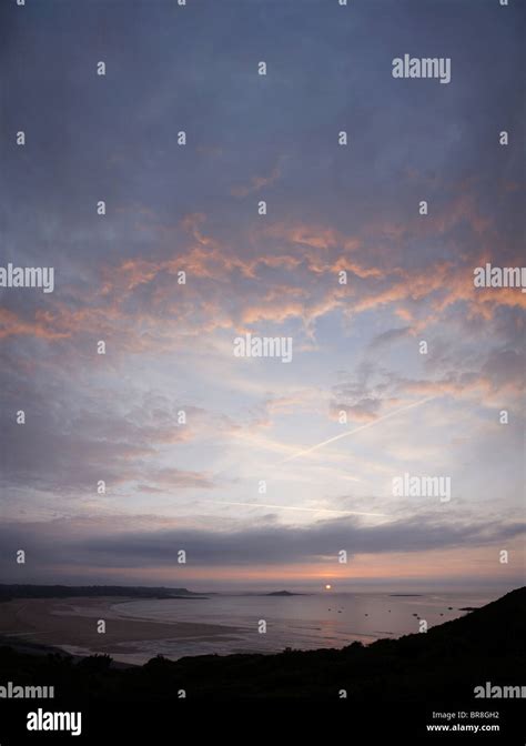 Gradation Of Sunset Sky Bretagne France Stock Photo Alamy