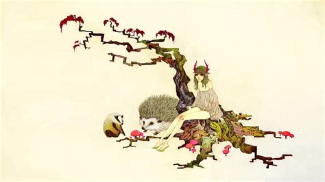 Japanese Wallpaper 1920x1080 For 1080p Art Tree Illustration
