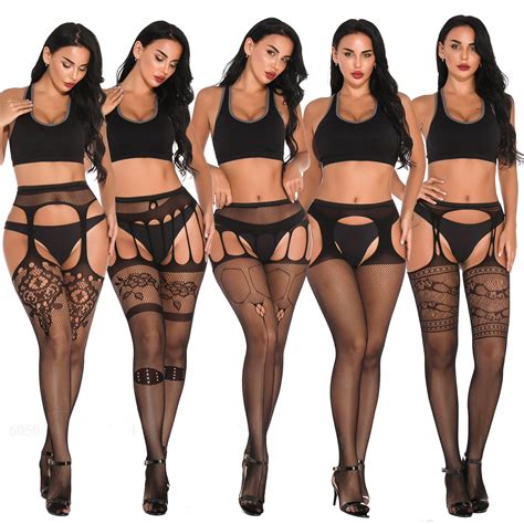 Hot Sexy Garter Belt Stocking Women Stockings Sheer Net Lace Tighs Top