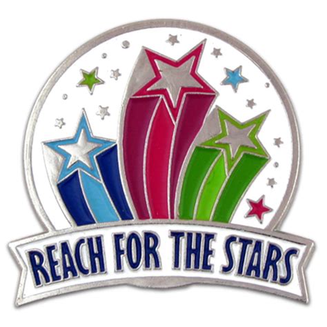 Pinmarts Reach For The Stars Modivational Enamel Lapel Pin
