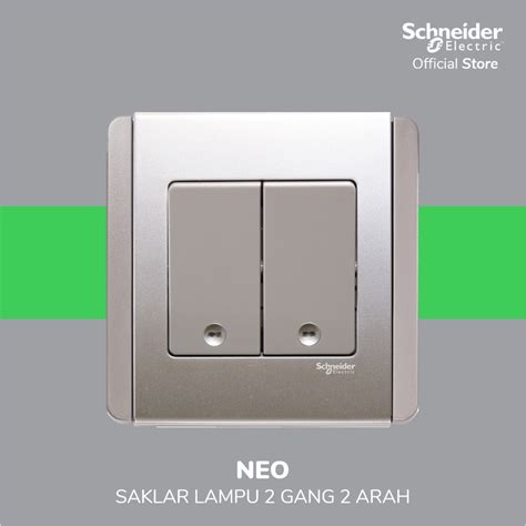 Jual Schneider Electric Neo Saklar Lampu 2 Gang 2 Arah E3032v2ebgs