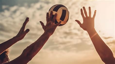 Premium Ai Image Closeup Of Two Athletes Playing Beach Volleyball