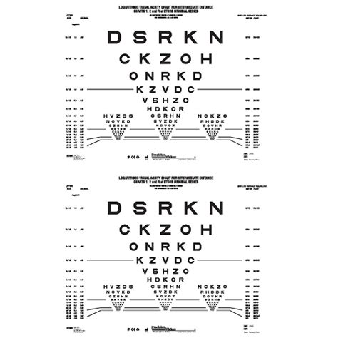 Sloan Etdrs Intermediate Vision Chart 67cm Jutron Vision