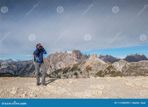 Pretty Young Woman In Italien Dolomites South Tyrol Italien Alps Tre