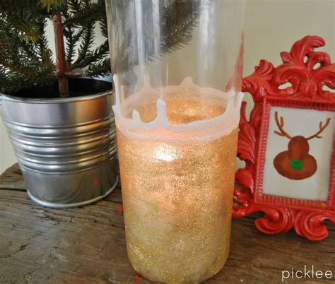 Snow Dipped Glitter Vase Diy Picklee