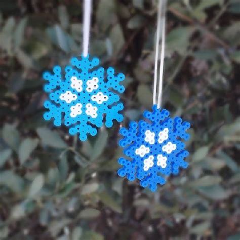 The Kids Will Enjoy Making These Snowflake Ornaments With Perler Beads
