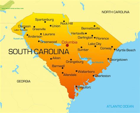 South Carolina Labeled Map World Map Blank And Printable