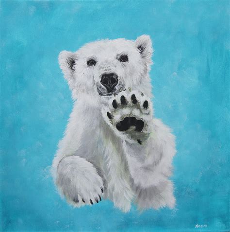 ‘polar Bear Original Acrylic Painting Naomi Watkins Art