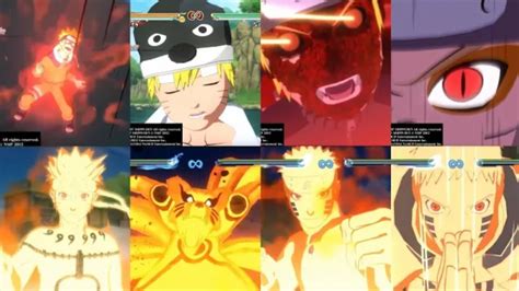 Todos As Transformações Do Naruto Naruto Stor Ninja 4 12 Youtube