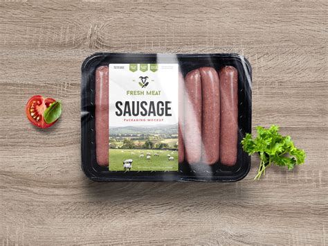 Free Sausage Food Packaging Mockup Psd Designbolts
