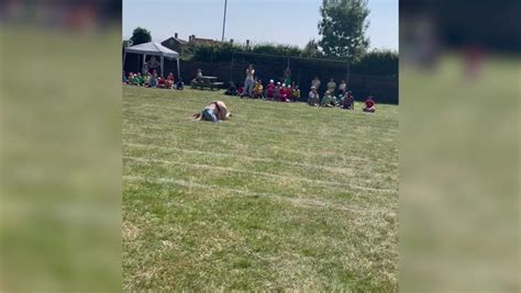 Mum Mortified As She Moons Crowd At Sports Day After Falling In Race