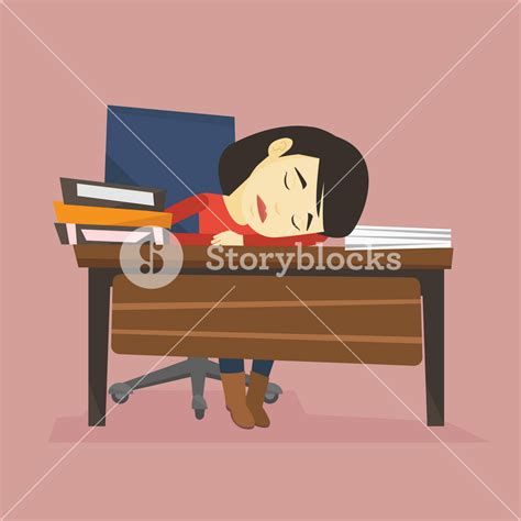 Asian Student Sleeping After Learning Fatigued Student Sleeping At The