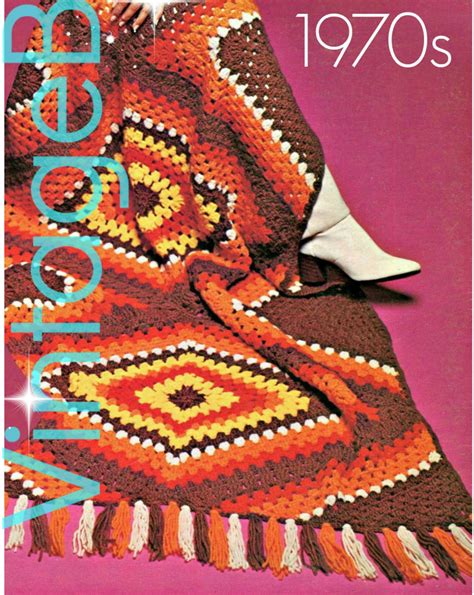 Dry on wednesday, thursday, friday. Instant Download • Crochet PATTERN Vintage Diamond Afghan 70s Granny Square Pattern about 40 x ...