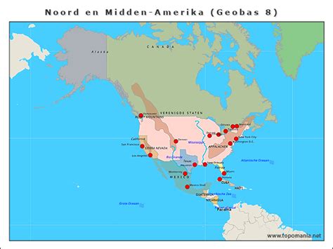 Topografie Noord En Midden Amerika Geobas Topomania Net