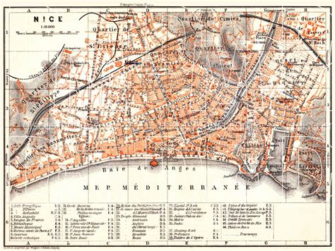 Old Map Of Nice In 1900 Buy Vintage Map Replica Poster Print Or