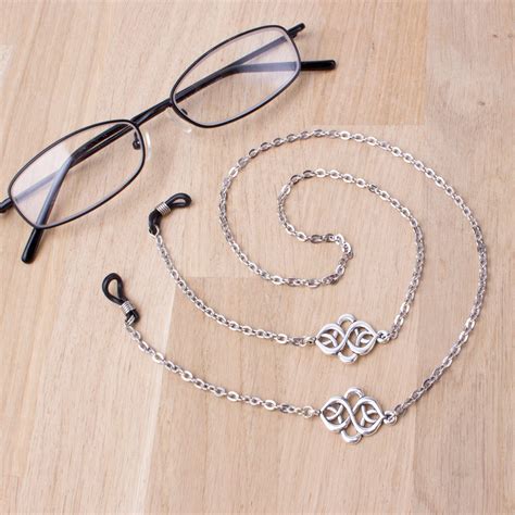 Silver Eyeglasses Chain Elegant Knot Link Glasses Chain Etsy Uk