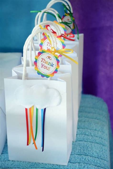 Karas Party Ideas Favor Bags From A Vintage Rainbow Birthday Party