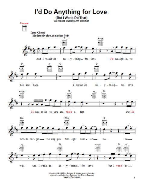 I'd Do Anything For Love (But I Won't Do That) | Sheet Music Direct