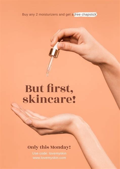 Online Sale Poster Template Skin Care Branding Design Skincare