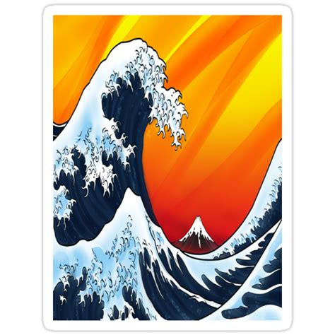 "Japanese Wave" Stickers by grevengrevs | Redbubble gambar png