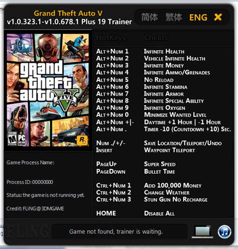 Need some gta 5 cheats? Grand Theft Auto 5 Trainer +19 GTA V 1.0.323.1 - 1.0.678.1 ...