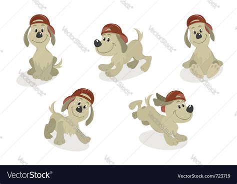 Cartoon Dog Mascot Set Royalty Free Vector Image
