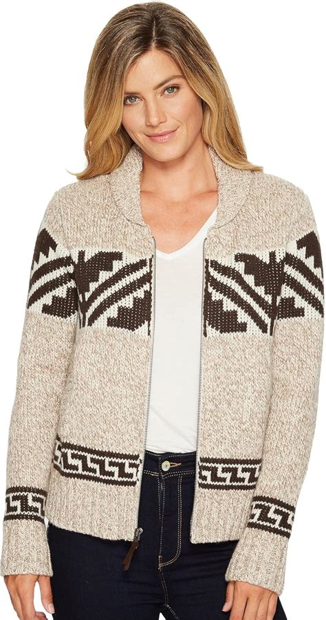 Pendleton Womens Maude Wool Blend Cardigan Sweater Natural Heather