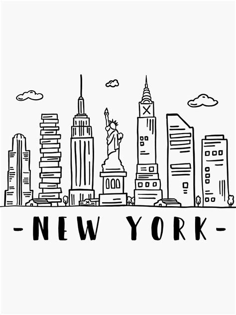 New York City United States Skyline Architecture Cityscape Sticker