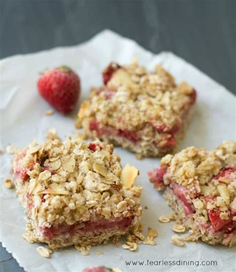 Simple Gluten Free Strawberry Oatmeal Bars Fearless Dining
