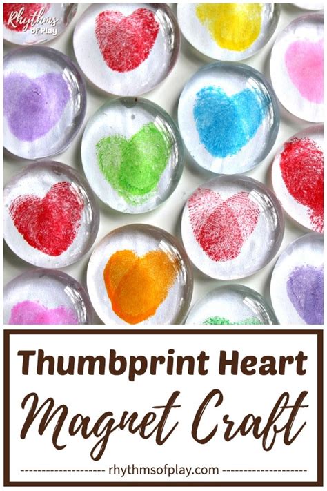 Thumbprint Heart Glass Magnets Video Magnet Crafts Heart Magnets