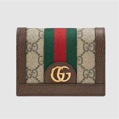 Gucci Unisex Ophidia Gg Card Case Wallet Gg Supreme Canvas Lulux