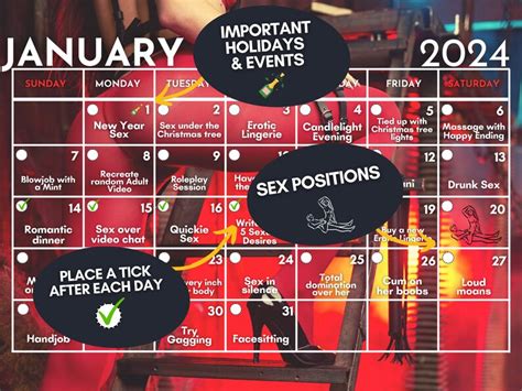 Adult Sex Calendar 2024 Printable Calendar With 365 Different Sex Ideas Celebrate Valentines