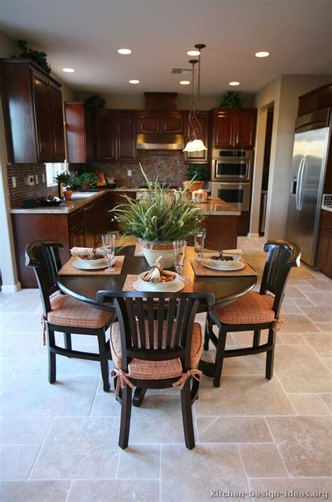 Kitchen tile flooring dark cabinets. Pictures of Kitchens - Traditional - Dark Wood Kitchens, Cherry-Color