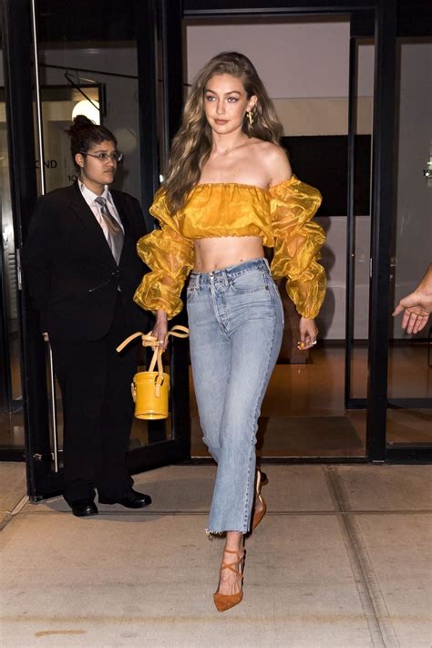 Gigi Hadid In A Ruffled Shirt Out In New York 07192018