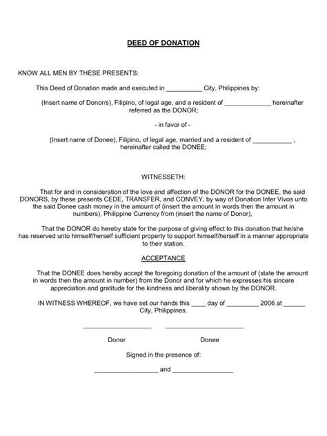 Deed Of Donation Pdf