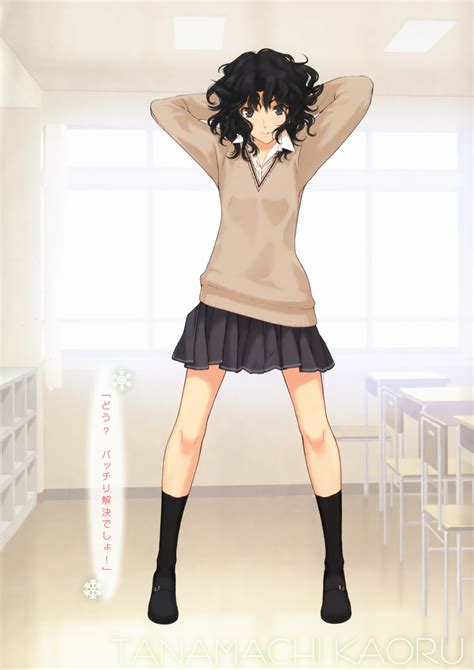 Safebooru 1girl Absurdres Amagami Arms Behind Head Arms Up Black Eyes