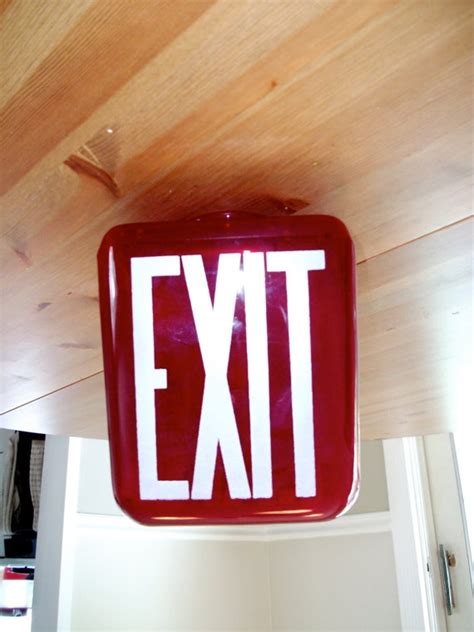 Vintage Glass Triangle Exit Sign Art Deco By Pleasantshoppe 10000